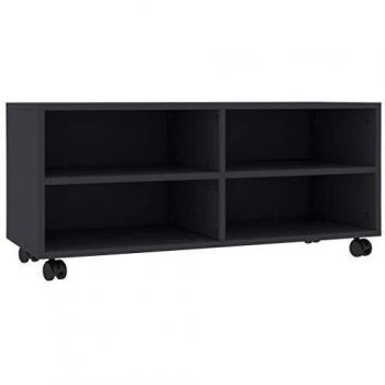 vidaXL Mueble para TV con Ruedas Aglomerado Casa Hogar Decoración Diseño Estilo Bricolaje Mobiliario Muebles Salón Sala Habitación 90x35x35 cm Gris