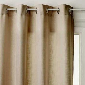 Cortina 'Leon' de Lino Beige con Ojales 140 x 260 cm