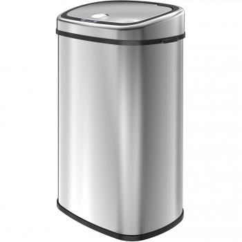 1home Basura sin Contacto del Sensor automático de Acero Inoxidable de Plata 68L Cromo