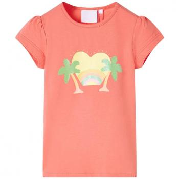 Camiseta infantil color coral 128