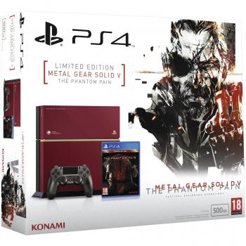 PlayStation 4 - Consola, Color Rojo + MGS V: Phantom Pain