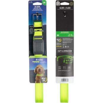 Nite Ize NiteDog Rechargeable LED Dog Collar, Lime Green, Large