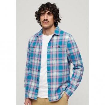 Superdry Men's Vintage Blue Checked Overshirt