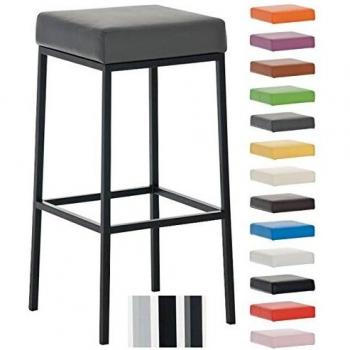Taburete de Bar Montreal 80 cm, Tapizado en Similpelle Gris con Estructura Metálica Estable