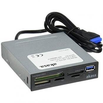 Akasa Memory Card Reader, Internal, USB 3.0, Compatible with SDHC/SDXC/UHS-Black