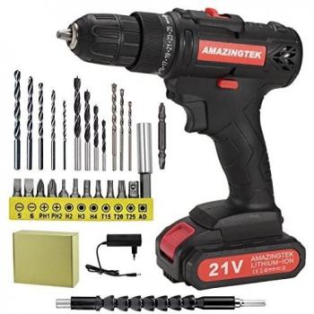 Taladro Atornillador 21V, AMAZINGTEK Destornillador Eléctrico