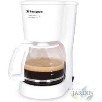 Cafetera de Goteo Orbegozo Blanca 15 Tazas 800W Práctica y Funcional