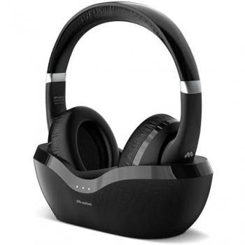 Cascos TV Meliconi HP Flash Base Bluetooth 5.3 Inalámbricos y Alámbricos con Estación de Carga Negra