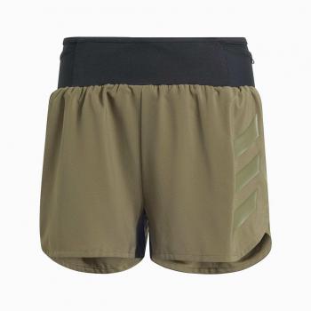 Adidas Agravic Short Femenino Caqui 3 Trail Running