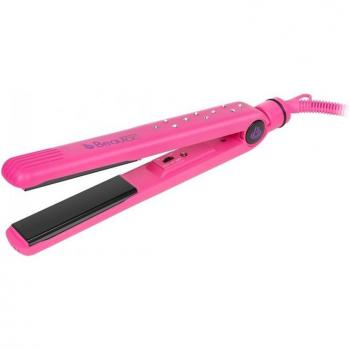 Plancha de Pelo Beautac BTS200 Pink - Placa Cerámica/Turmalina, Tecnología de Iones, Alisa y Ondula, Temperatura Ajustable 180º-210º, Color Pink