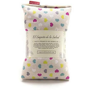 Saco Térmico de Semillas El Saquito de la Salud - Alivia dolores musculares y estrés, terapia de frío y calor, diseño seguro y natural, disponible en aromas a Azahar, Lavanda o Romero, tamaño M
