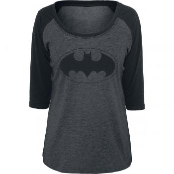 Batman logo manga larga mujer gris marengonegro m