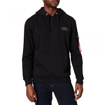 Alpha Industries Men's Black Back Print Hoodie - Sizes S to 3XL