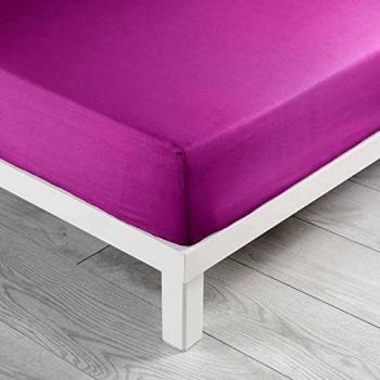 Douceur D'Intérieur 1640673 - Sabana Ajustable 1 Persona , 90 X 190 Cm , Liso 57 Hilos, Rosa