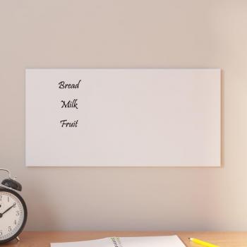Pizarra magnética de pared vidrio templado blanco 40x20 cm