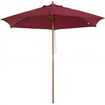 Sombrilla Outsunny con ventilación superior vino Ø2,5x2,3 m