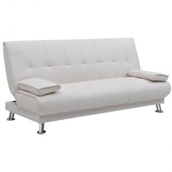Sofá cama clic-clac MAXIME II - Piel sintética - Blanco