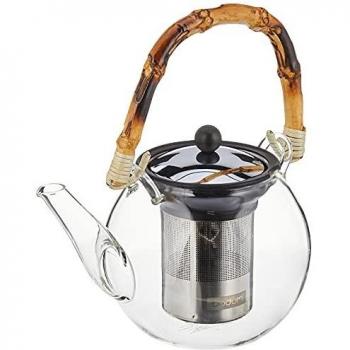 Tetera a Piston Bodum Assam 1 Litro con Filtro de Acero Inoxidable y Asa de Bambú Natural