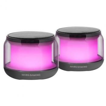 Mars Gaming MS-Aura Altavoces Bluetooth 5.3 Chipset DSP 15W Iluminación RGB Clearview 360º Negro