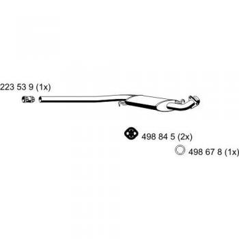 Silenciador Intermedio ERNST 234023 para AUDI 100 C4 A6