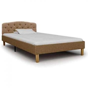 vidaXL Estructura Cama Tela Somier Mobiliario Decoración Hogar Casa Clásica Práctica Cómoda Moderna Robusta y Duradera Sin Colchón Beige 100x200cm