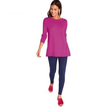 VENCA Legging Estampado Topos Punto elástico Mujer by Vencastyle - 024369,Azul Topos,L