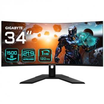 Monitor Gaming Curvo Gigabyte GS34WQC de 34 WQHD, 3440 x 1440, 135Hz (OC), 1ms, FreeSync Premium, HDR Ready, HDMI y DisplayPort