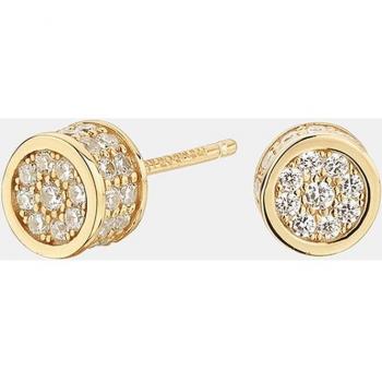Pendientes Itemporality Cube Círculo de Plata con Baño de Oro y Circonitas SEA-201-049-UU para Mujer