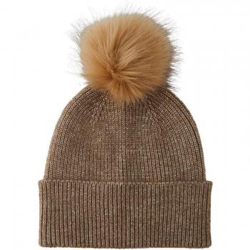 Gorro Pieces Pompón para Mujer Tostado