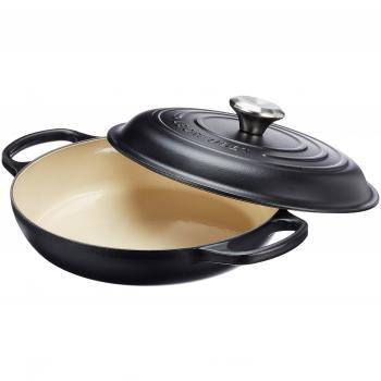 Cacerola Baja de Hierro Fundido Le Creuset 26cm Satinado Negro 2.2L