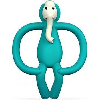 Anillo de dentición Matchstick Monkey Elefante con función de masaje y fácil agarre, antimikrobiano, BPA-free