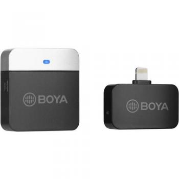 Micrófono de solapa inalámbrico BOYA BY-M1LV-D 2.4 GHz para iOS, Android y PC portátil, con clip para sujeción, sonido claro y calidad profesional