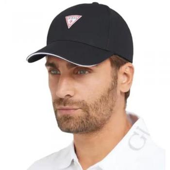 Gorra Básica de Hombre Guess con Logo Triangular Negra