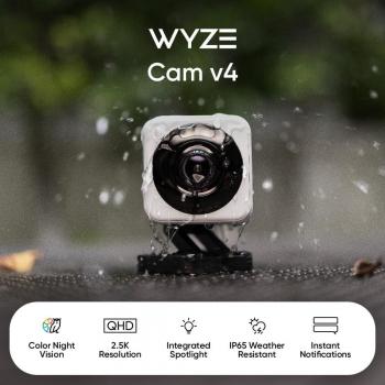 Wyze Cam v4, 2K HD Wi-Fi Smart Home Security Camera for Indoor/Outdoor Use, Motion Activated Pet/Baby Monitor