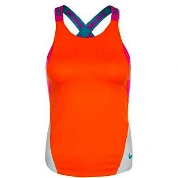 NIKE G Nk Dry Tank Elstka Camiseta, Niñas, Orange Peel/Laser Fuchsia/Cabana, S