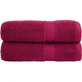 Toallas de ducha SOLUND 2 piezas Burdeos 70x140cm 600gsm