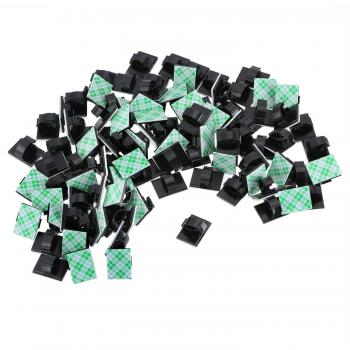100 Paquetes Clips de Cable Autoadhesivo Multiusos Sujeta de Abrazaderas de Cable Sistema de Administración de Cable para Cables Desordenados en Hogar, Oficina y Coche