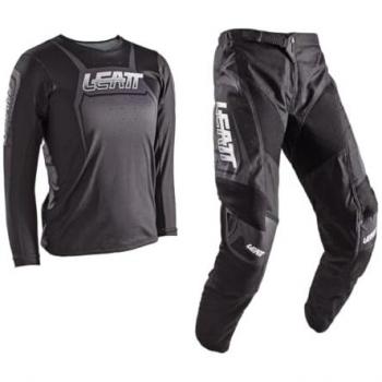 Conjunto de Motocross Leatt 3.5 Ride Kit Venom 2025 Mini/Júnior Camiseta y Pantalones Negro Gris Blanco 2XS
