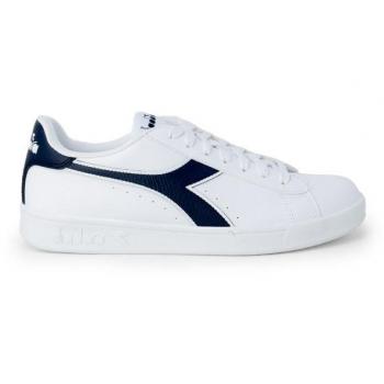 Diadora Torneo White Blue Lace-Up Sporty Sneakers for Men, Size 12.5 US