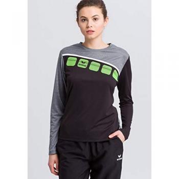 Erima 5-C Women's Long Sleeve Training T-Shirt Black/Grey/White