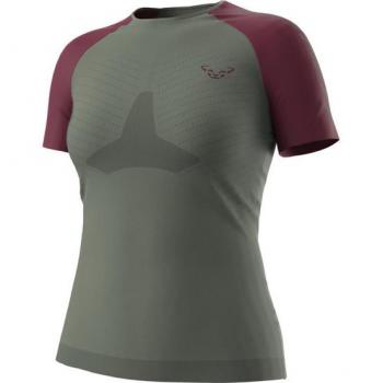 Camiseta Dynafit Ultra 3 S-Tech manga corta mujer verde granate M-L