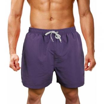 LK LEKUNI Bañador Hombre Pantalones de Playa con Forro con Cordón Traje de Baño Pantalón Ceñido_Morado_S