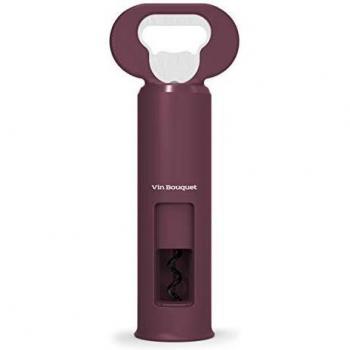 VB VIN BOUQUET FID 681 Vin Bouquet 681-Abridor 3 en 1 en Color Burdeos. Abrelatas, Descapsulador, Sacacorchos, Plástico