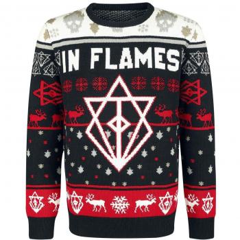In Flames Holiday Sweater 2018 Christmas Jumper Negro/Blanco/Rojo S