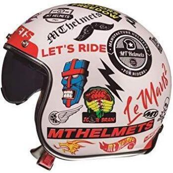 Mt Helmets Le Mans 2 SV Anarchy A0 Gloss Pearl White M