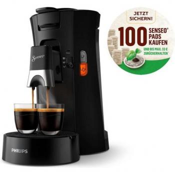 Cafetera monodosis Philips Senseo CSA230/69, 0,9 L, con selección de intensidad y función de inicio rápido, color negro