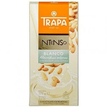 Trapa Intenso - Chocolate Blanco con Almendras Enteras, 175 g