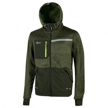 Chaqueta de trabajo U-Power Galaxy, sudadera con cremallera, talla S, color verde oscuro