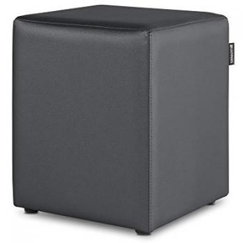 Puff Cubo Polipiel Gris Happers - Cómodo, Ligero y Resistente para Salón o Interior