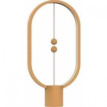 Lámpara de mesa Allocacoc Heng Balance Marrón Blanco Cálido Madera Plástico